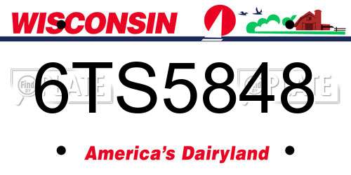 6TS5848 Wisconsin License Plate