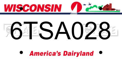 6TSA028 Wisconsin License Plate