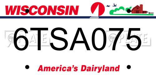 6TSA075 Wisconsin License Plate