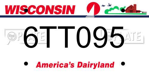 6TT095 Wisconsin License Plate