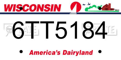 6TT5184 Wisconsin License Plate