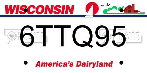 6TTQ95 Wisconsin License Plate