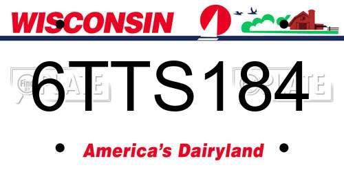 6TTS184 Wisconsin License Plate