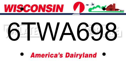 6TWA698 Wisconsin License Plate