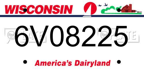 6V08225 Wisconsin License Plate