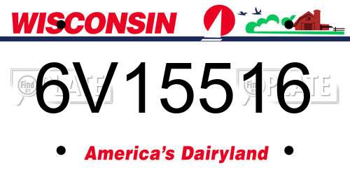 6V15516 Wisconsin License Plate