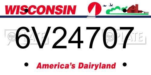 6V24707 Wisconsin License Plate