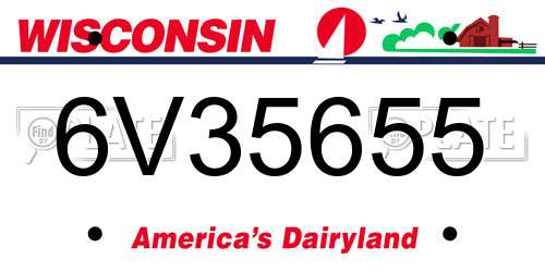6V35655 Wisconsin License Plate