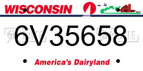 6V35658 Wisconsin License Plate