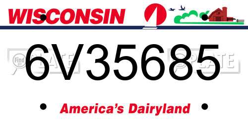 6V35685 Wisconsin License Plate