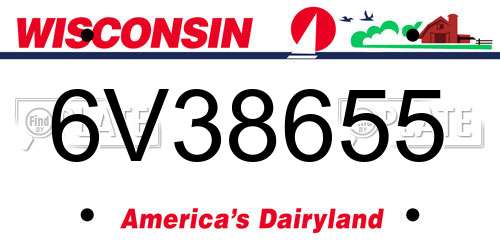 6V38655 Wisconsin License Plate
