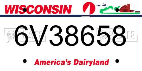 6V38658 Wisconsin License Plate