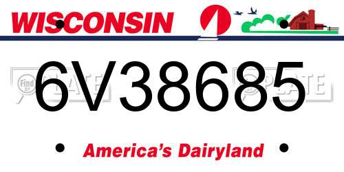6V38685 Wisconsin License Plate