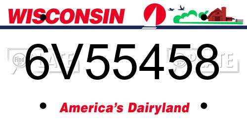 6V55458 Wisconsin License Plate