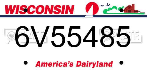 6V55485 Wisconsin License Plate