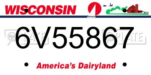 6V55867 Wisconsin License Plate