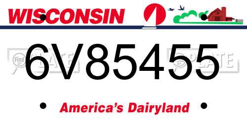 6V85455 Wisconsin License Plate