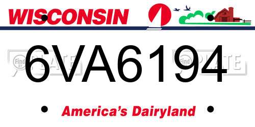 6VA6194 Wisconsin License Plate