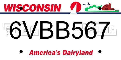 6VBB567 Wisconsin License Plate