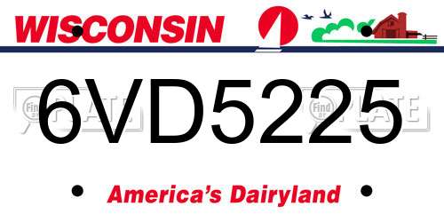 6VD5225 Wisconsin License Plate