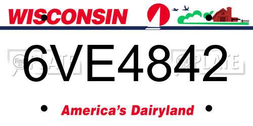 6VE4842 Wisconsin License Plate