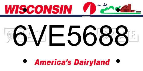 6VE5688 Wisconsin License Plate