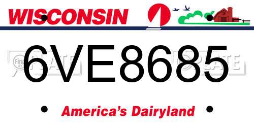 6VE8685 Wisconsin License Plate