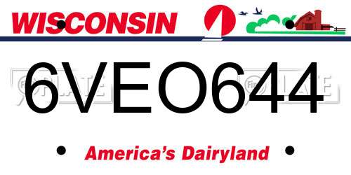 6VEO644 Wisconsin License Plate