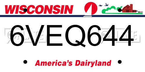 6VEQ644 Wisconsin License Plate