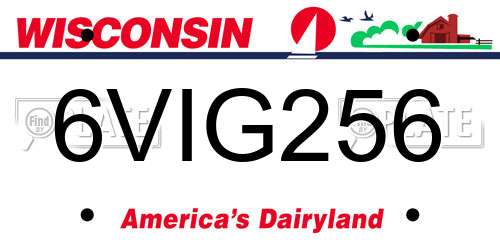 6VIG256 Wisconsin License Plate