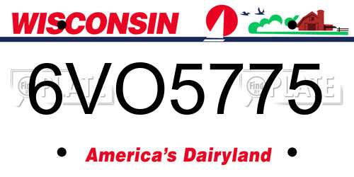 6VO5775 Wisconsin License Plate