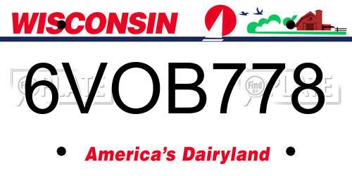 6VOB778 Wisconsin License Plate