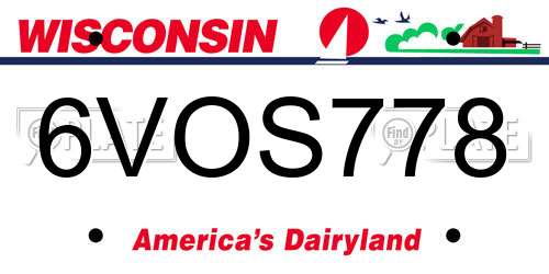 6VOS778 Wisconsin License Plate