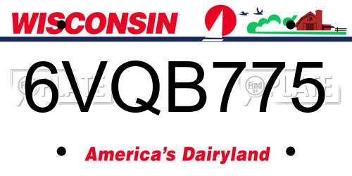 6VQB775 Wisconsin License Plate