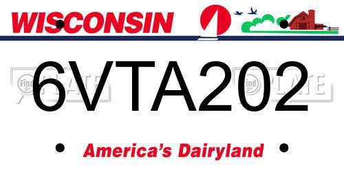 6VTA202 Wisconsin License Plate
