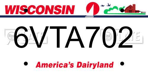 6VTA702 Wisconsin License Plate