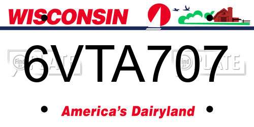 6VTA707 Wisconsin License Plate