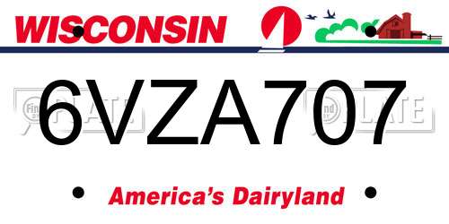 6VZA707 Wisconsin License Plate