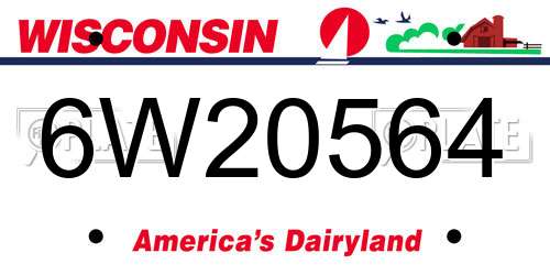 6W20564 Wisconsin License Plate