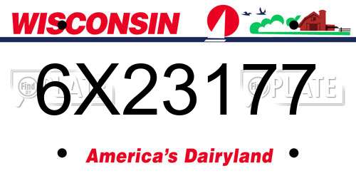 6X23177 Wisconsin License Plate