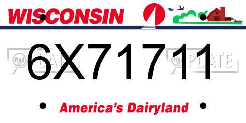 6X71711 Wisconsin License Plate