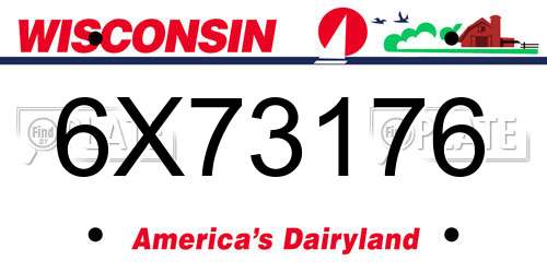 6X73176 Wisconsin License Plate