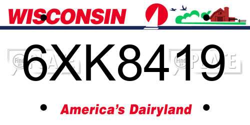 6XK8419 Wisconsin License Plate