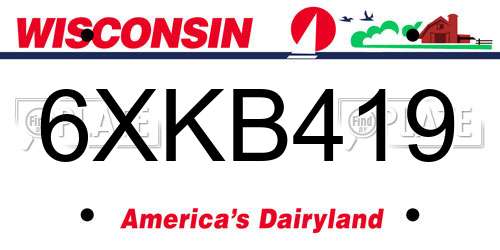 6XKB419 Wisconsin License Plate