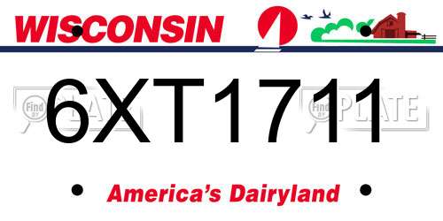 6XT1711 Wisconsin License Plate