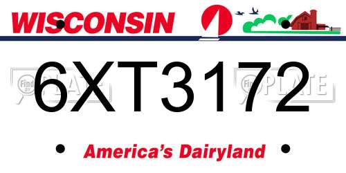 6XT3172 Wisconsin License Plate