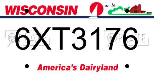 6XT3176 Wisconsin License Plate