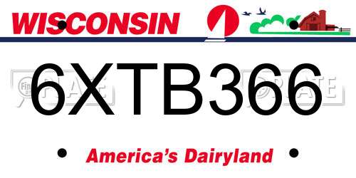 6XTB366 Wisconsin License Plate