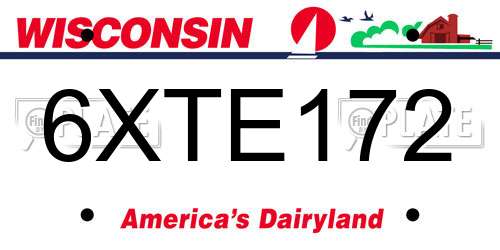 6XTE172 Wisconsin License Plate