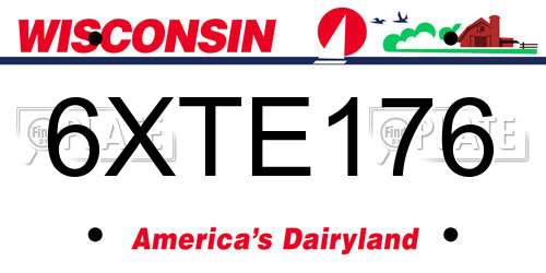 6XTE176 Wisconsin License Plate
